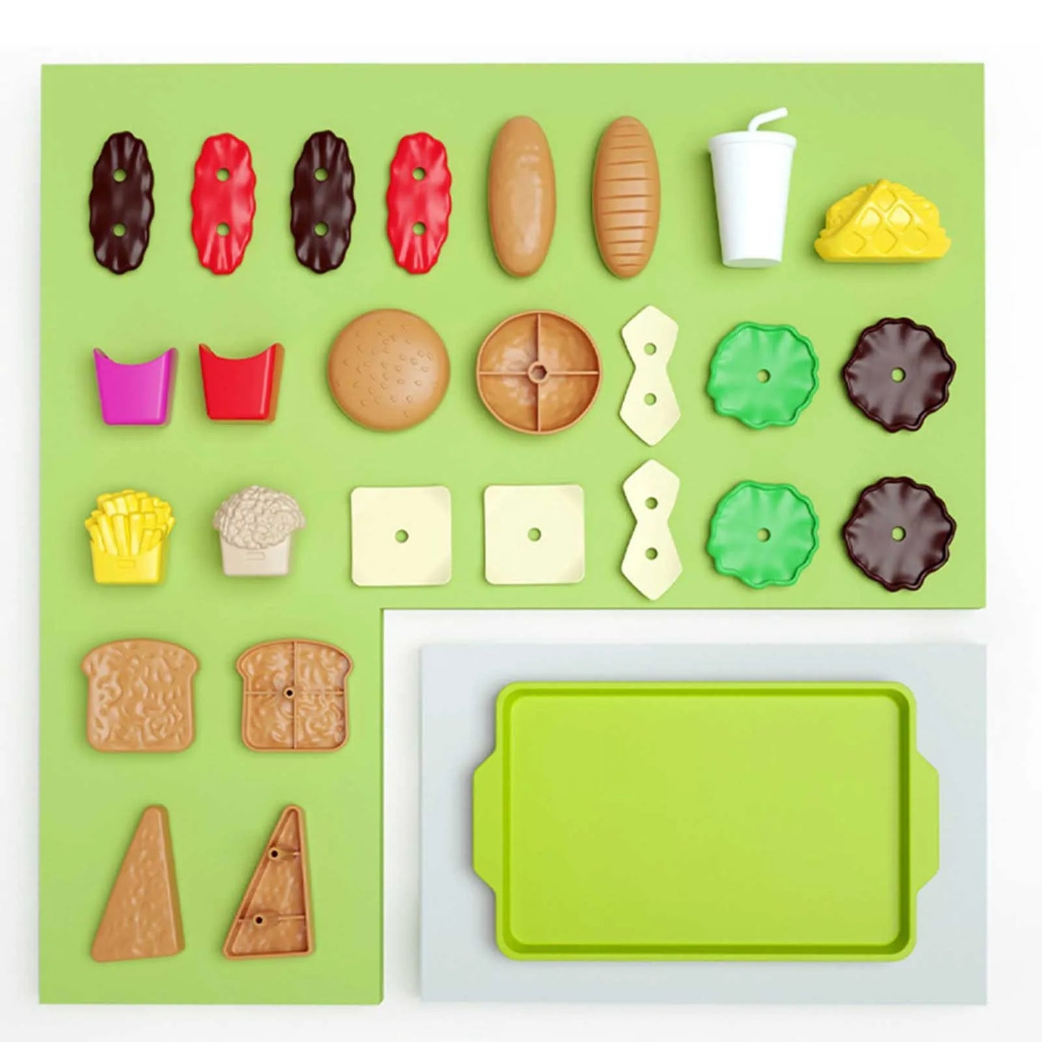 Play Food Toy Set - detachable fast food toys