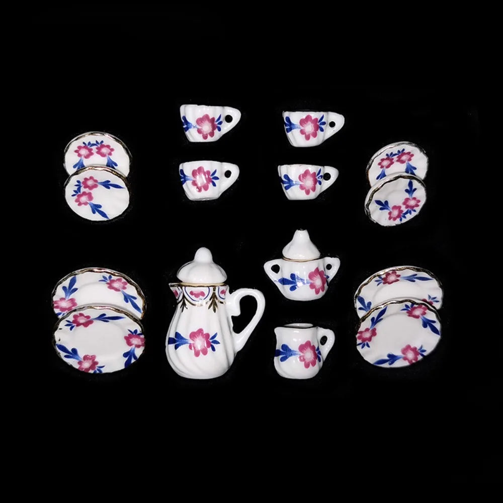 Flower Kettle Miniature Porcelain Tea Cup Set