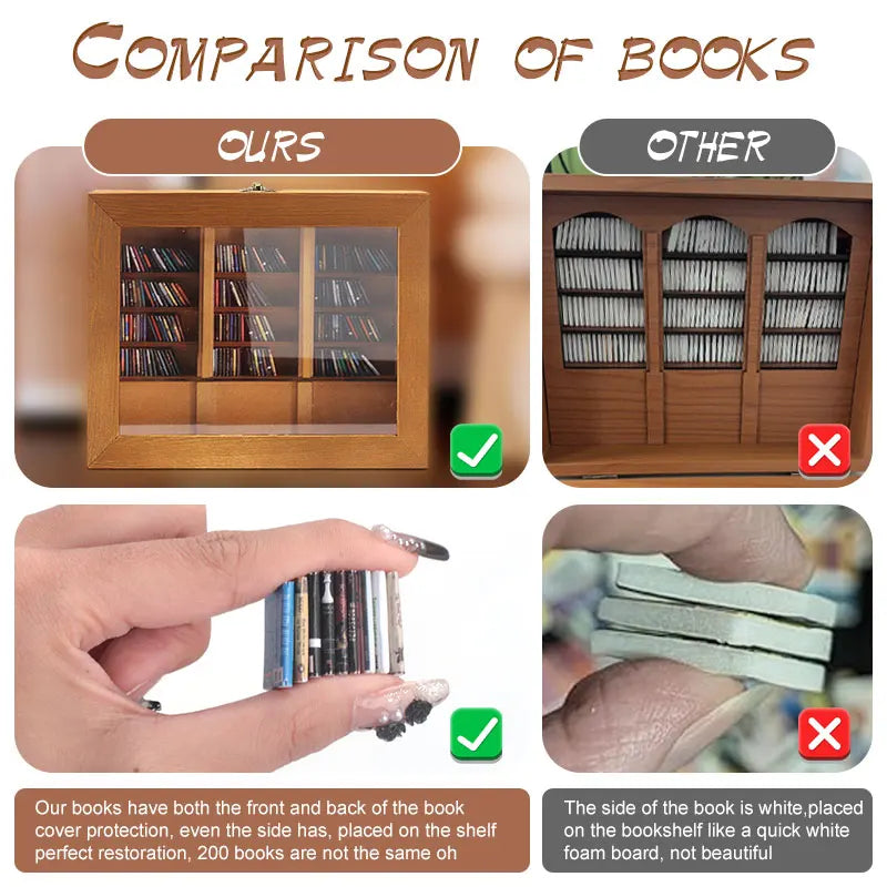 Wooden Bookshelf Shadow Box - Stress Relief Shake Away