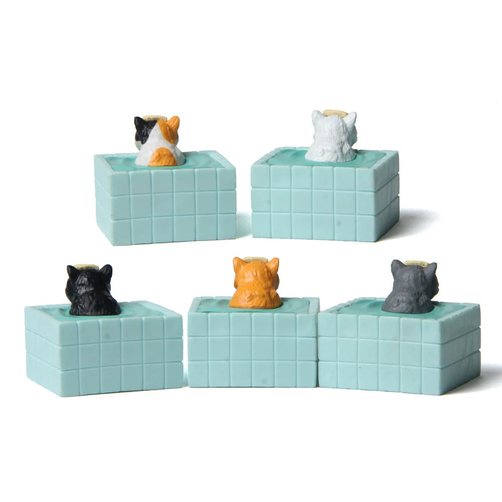 Cat Figurines – Japanese Onsen Hot Spring Set