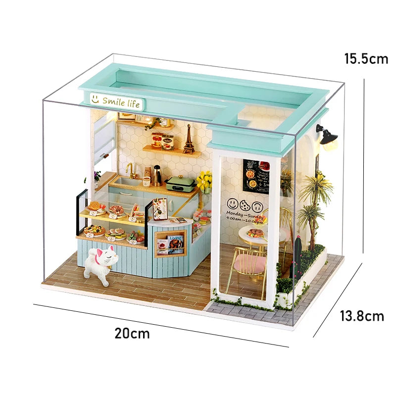 DIY Miniature Dollhouse Kit – Wooden Handmade Mini House with LED Lights 🏡✨