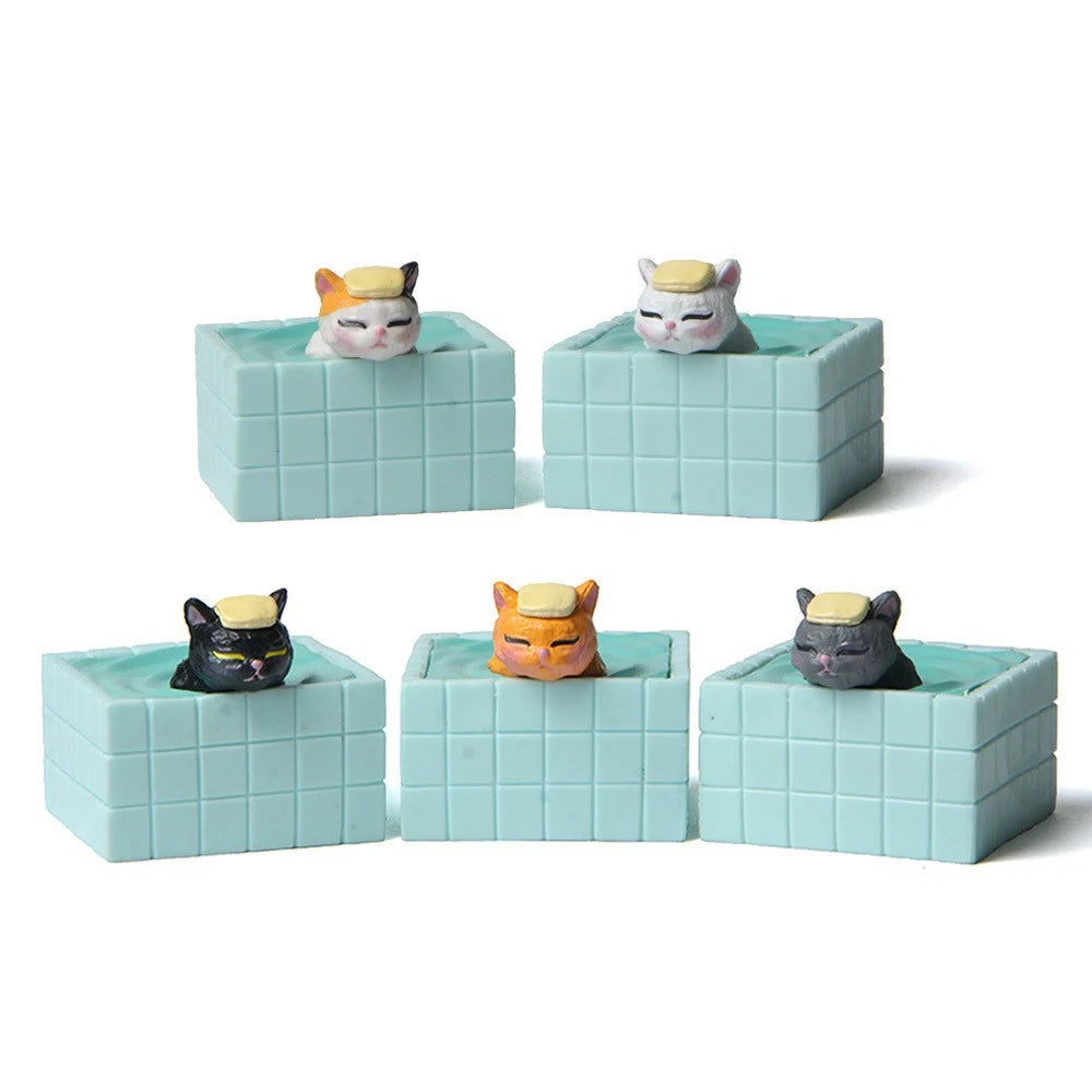 Cat Figurines – Japanese Onsen Hot Spring Set