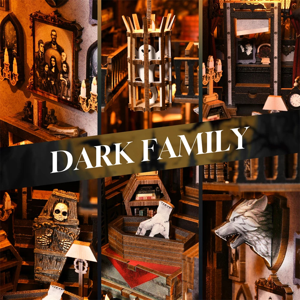 Dark Family DIY Book Nook Kit | Haunted House 🕷️📖👻