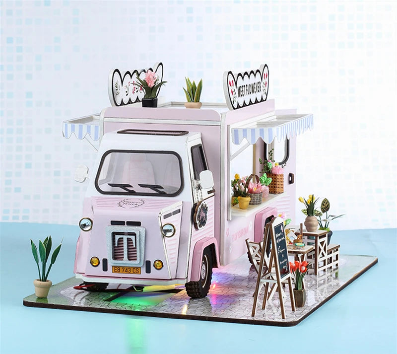 Flower Cart Casa Doll Houses 3D Puzzle Model Kit