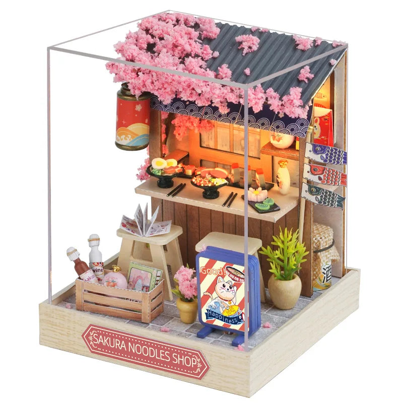 DIY Miniature Dollhouse Kit – Wooden Handmade Mini House with LED Lights 🏡✨