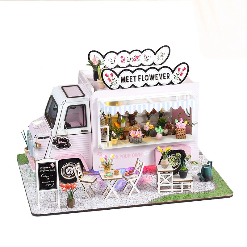 Flower Cart Casa Doll Houses 3D Puzzle Model Kit