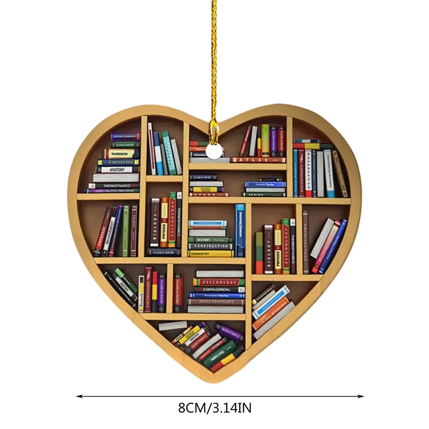 Book Lovers Heart Shaped Miniature Ornament