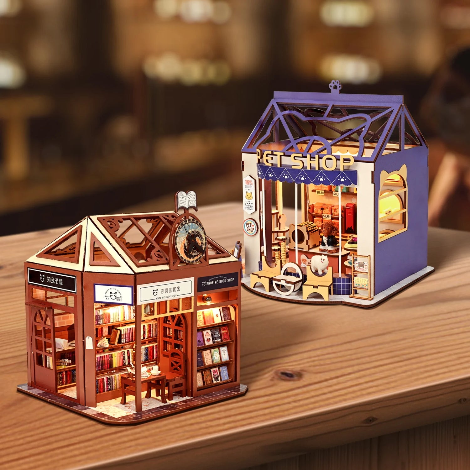 Book Shop & Pet Shop - Mini Creatures Home - 3D Puzzle