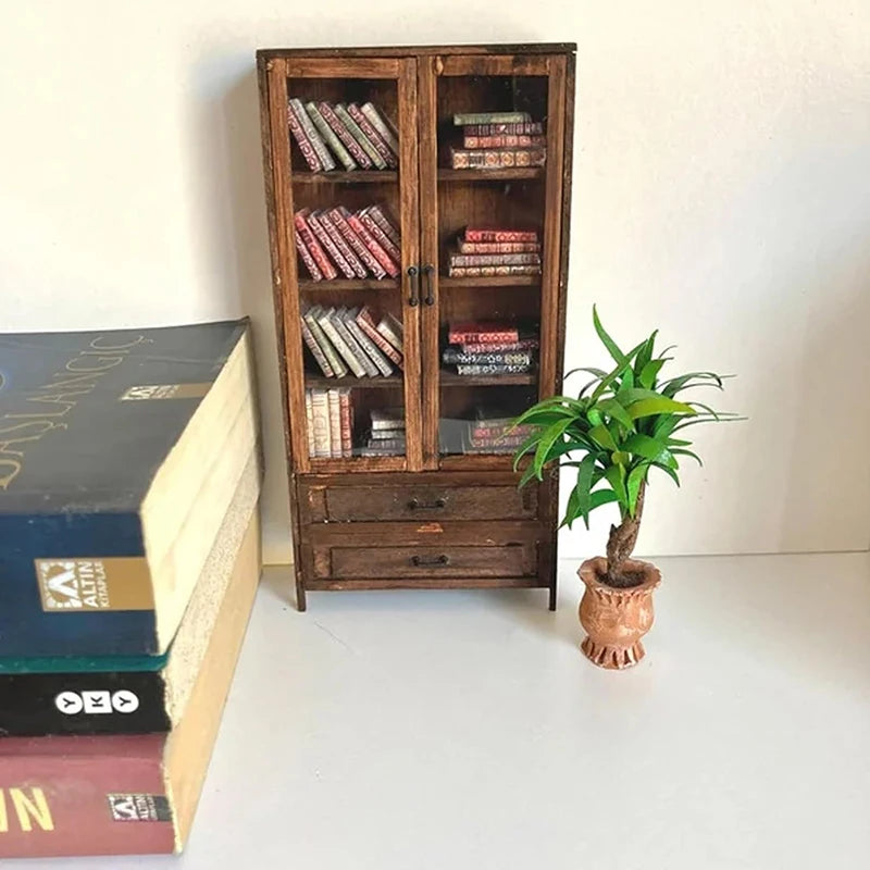 Sensory Miniature Wooden Bookshelf Display