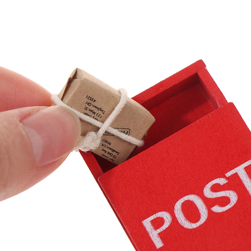 Miniature Mailbox with Mail Sack & Postcard