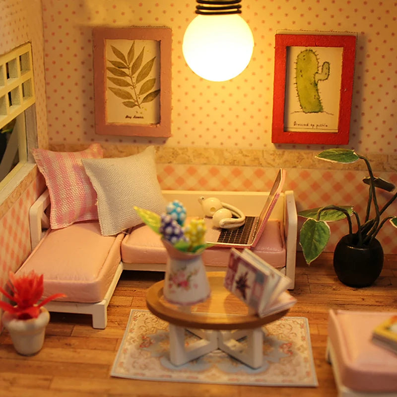 Pink Loft – DIY Miniature Wooden Dollhouse