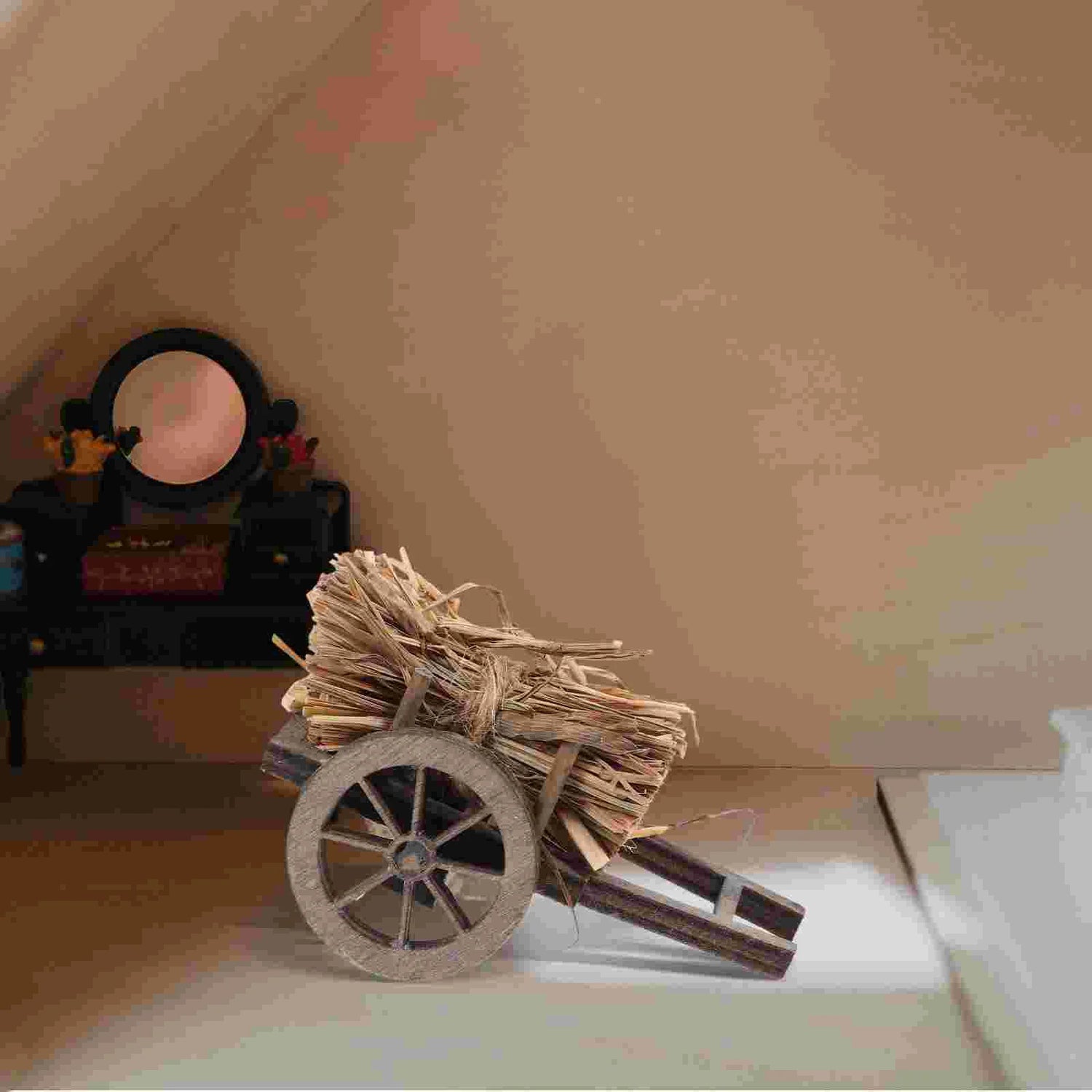 Wooden Farming Cart - Rustic Touch to Your Miniature World