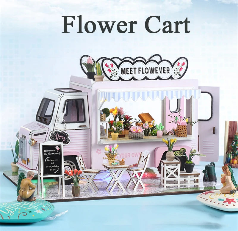 Flower Cart Casa Doll Houses 3D Puzzle Model Kit