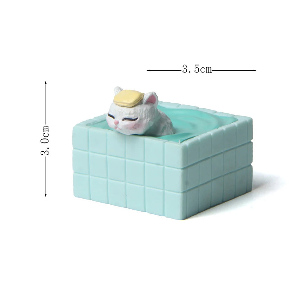 Cat Figurines – Japanese Onsen Hot Spring Set