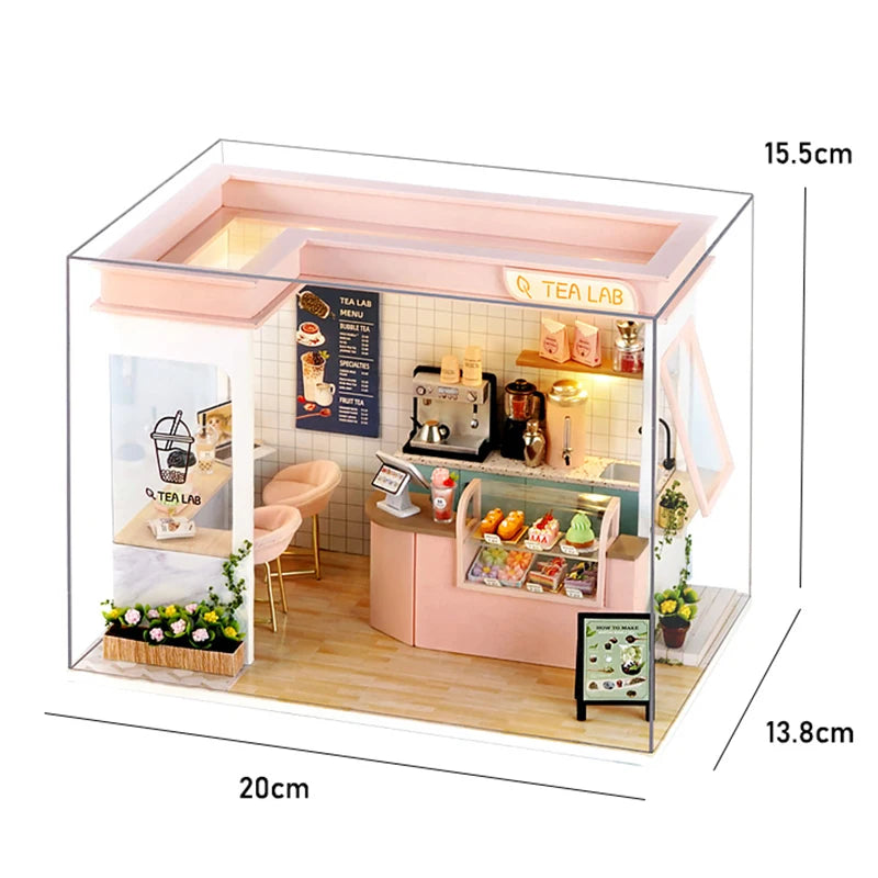 DIY Miniature Dollhouse Kit – Wooden Handmade Mini House with LED Lights 🏡✨