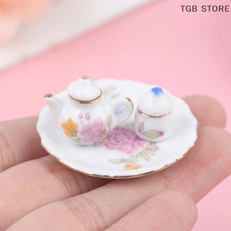 Pink Flower Patten Porcelain Coffee Tea Cups Ceram - 8Pcs