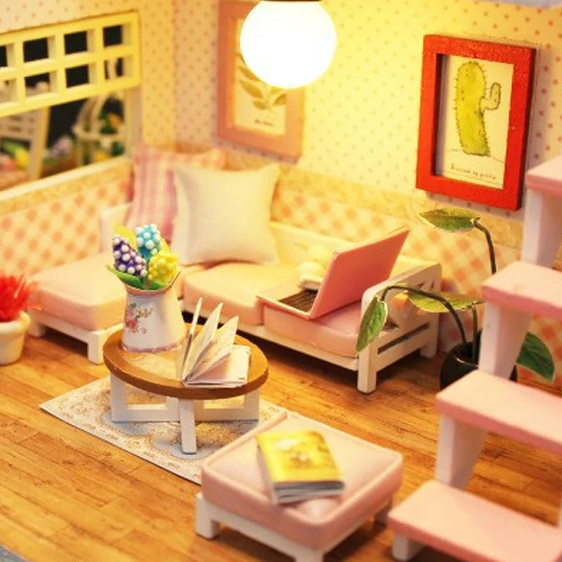 Pink Loft – DIY Miniature Wooden Dollhouse