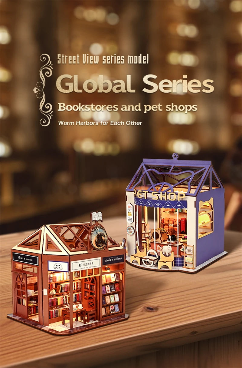 Book Shop & Pet Shop - Mini Creatures Home - 3D Puzzle