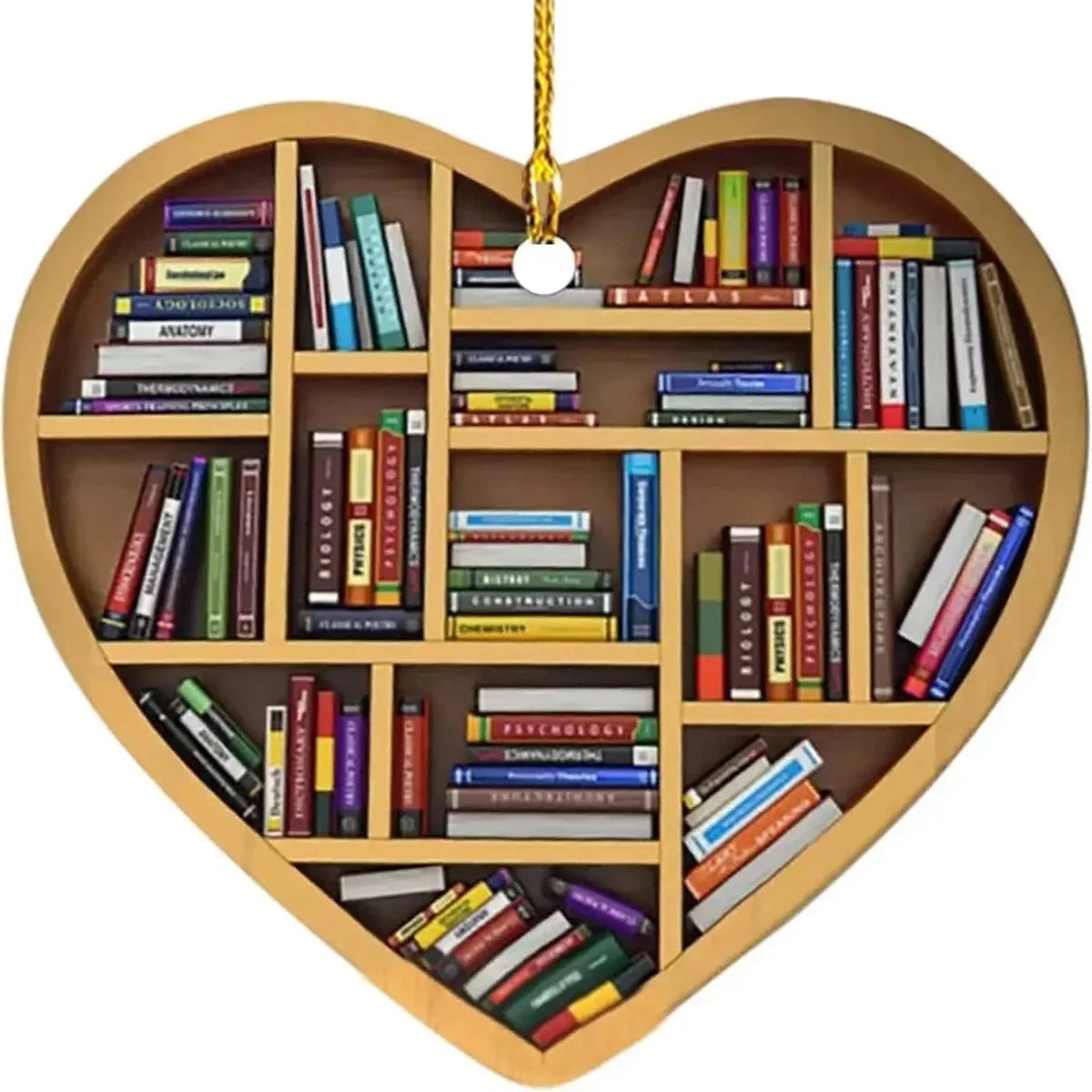 Book Lovers Heart Shaped Miniature Ornament