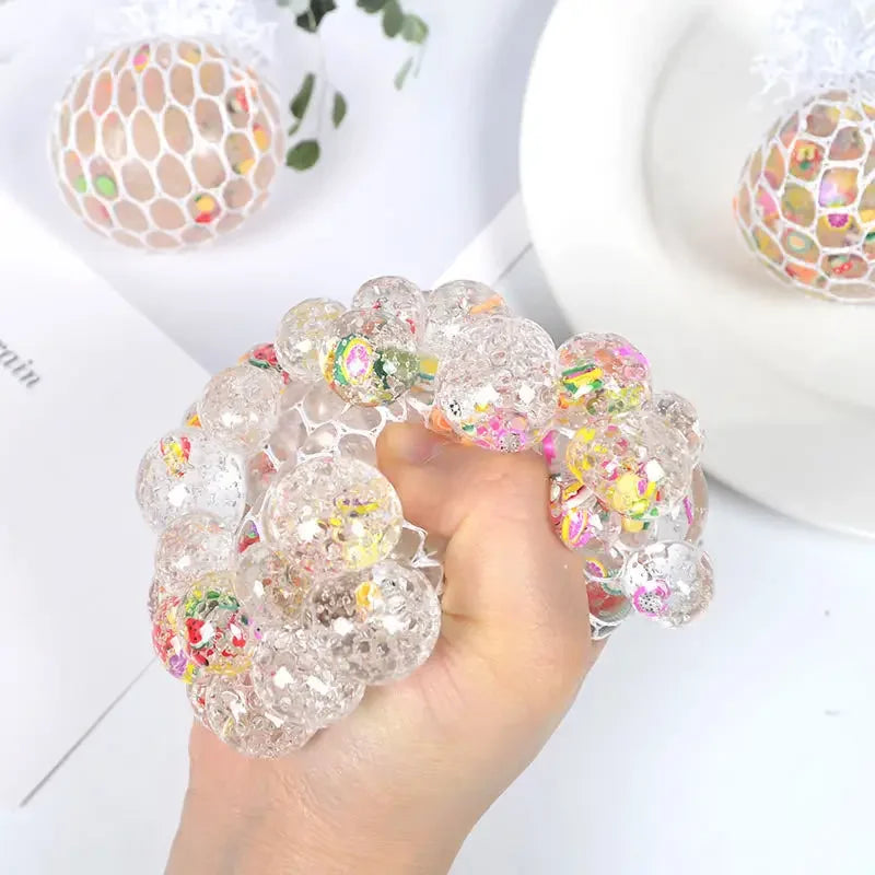 Crystal Clear Squishy Mesh Ball!