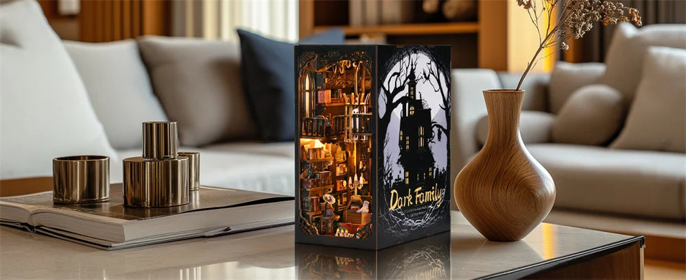 Dark Family DIY Book Nook Kit | Haunted House 🕷️📖👻