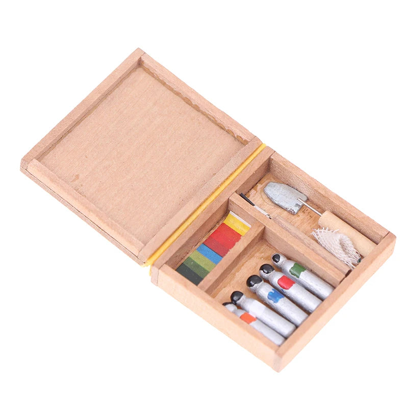 Artist Paint Pen Wood Box Model