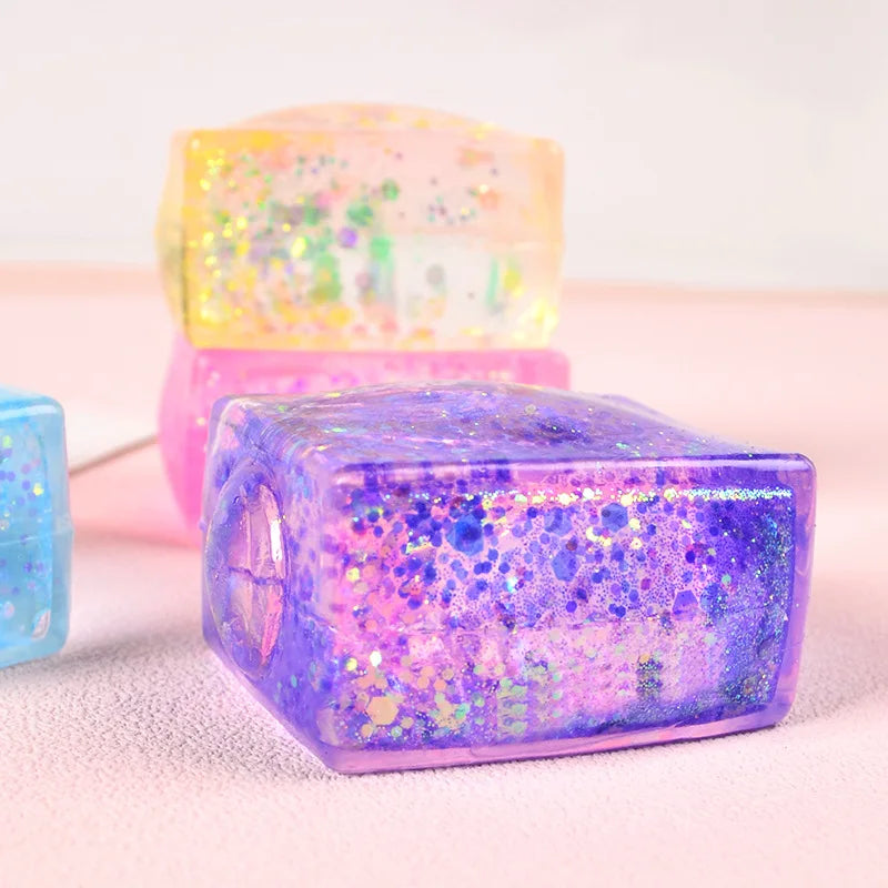 Glitter Jelly Stress Relief Cube – Sensory Fidget Toy