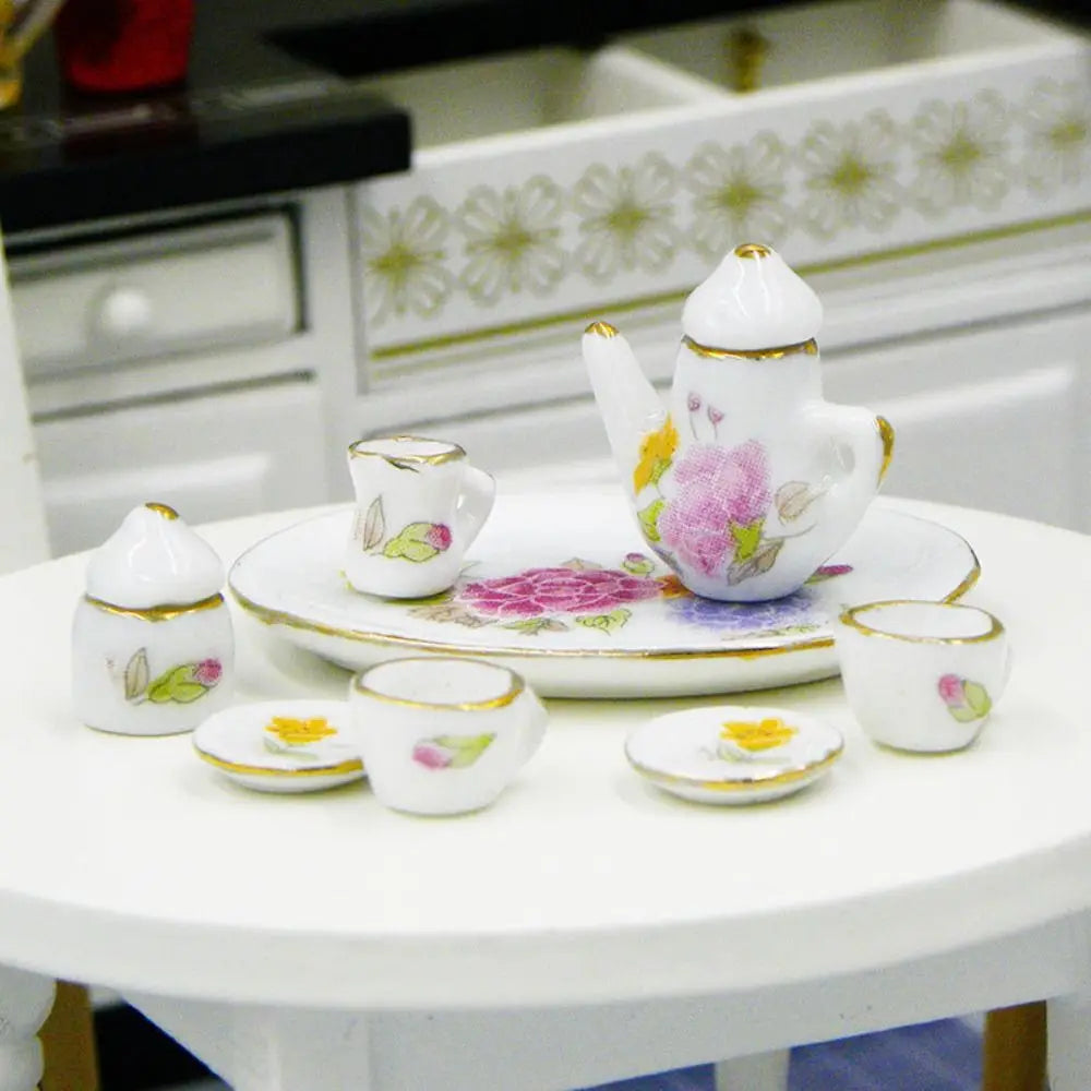 Mini Dollhouse Ceramic Tea Set –  1:12 Scale Dollhouses