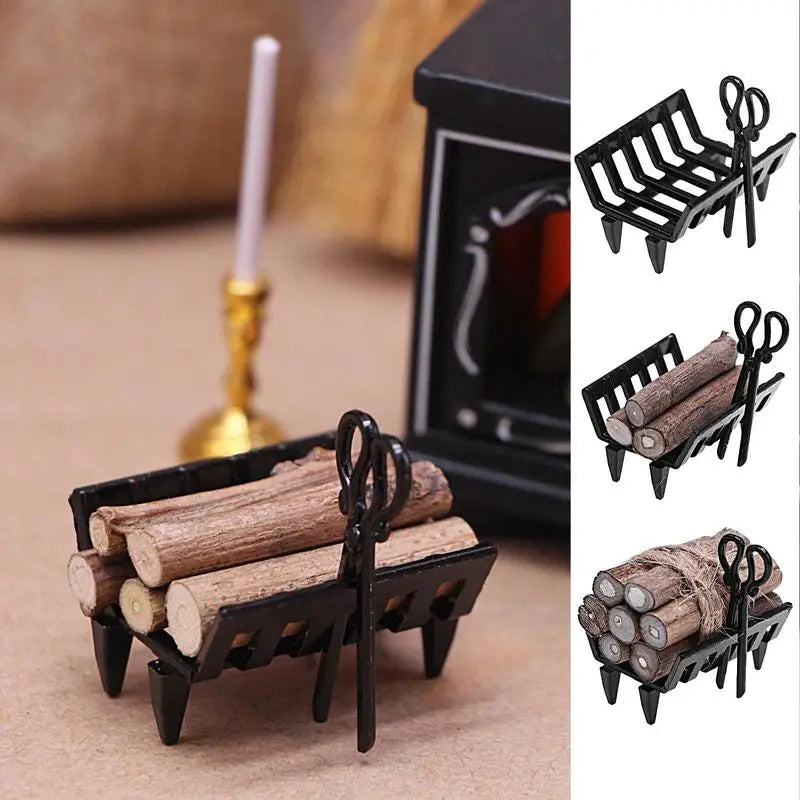 1:12 Mini Dollhouse Firewood Rack