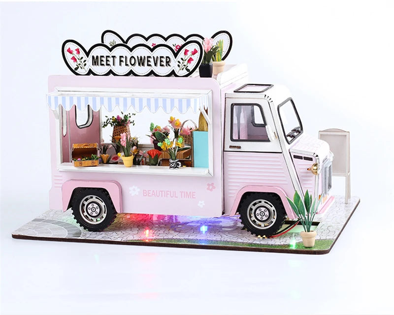 Flower Cart Casa Doll Houses 3D Puzzle Model Kit