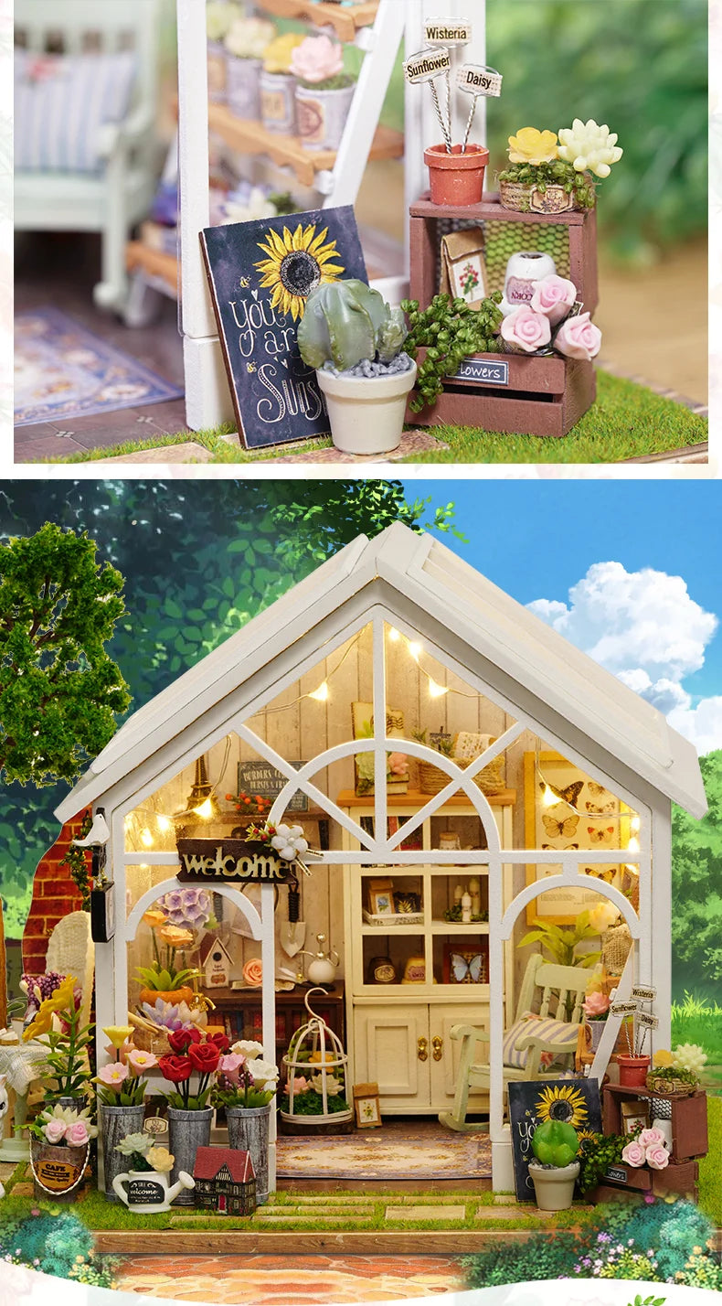 Vintage Sunshine Greenhouse Cottage Model Kit