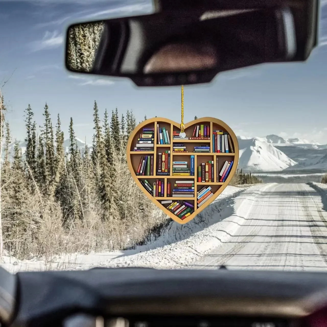 Book Lovers Heart Shaped Miniature Ornament