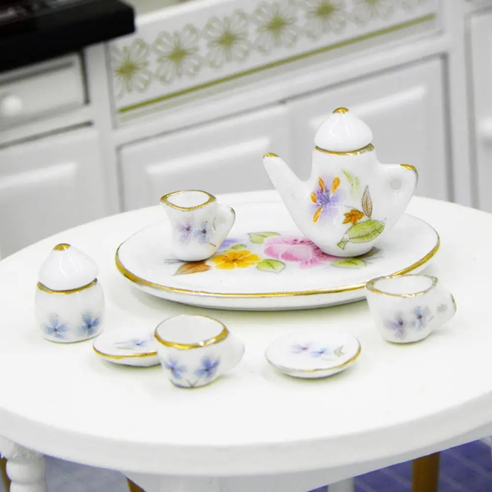 Mini Dollhouse Ceramic Tea Set –  1:12 Scale Dollhouses