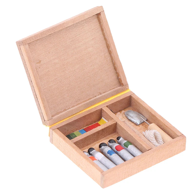 Artist Paint Pen Wood Box Model