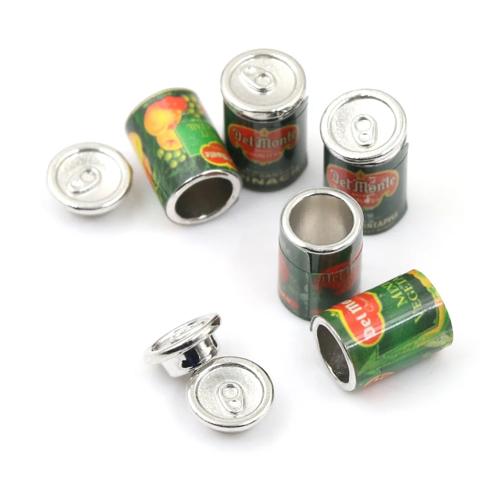 Metal Canned Fruit – Realistic Mini Food Model 5Pcs