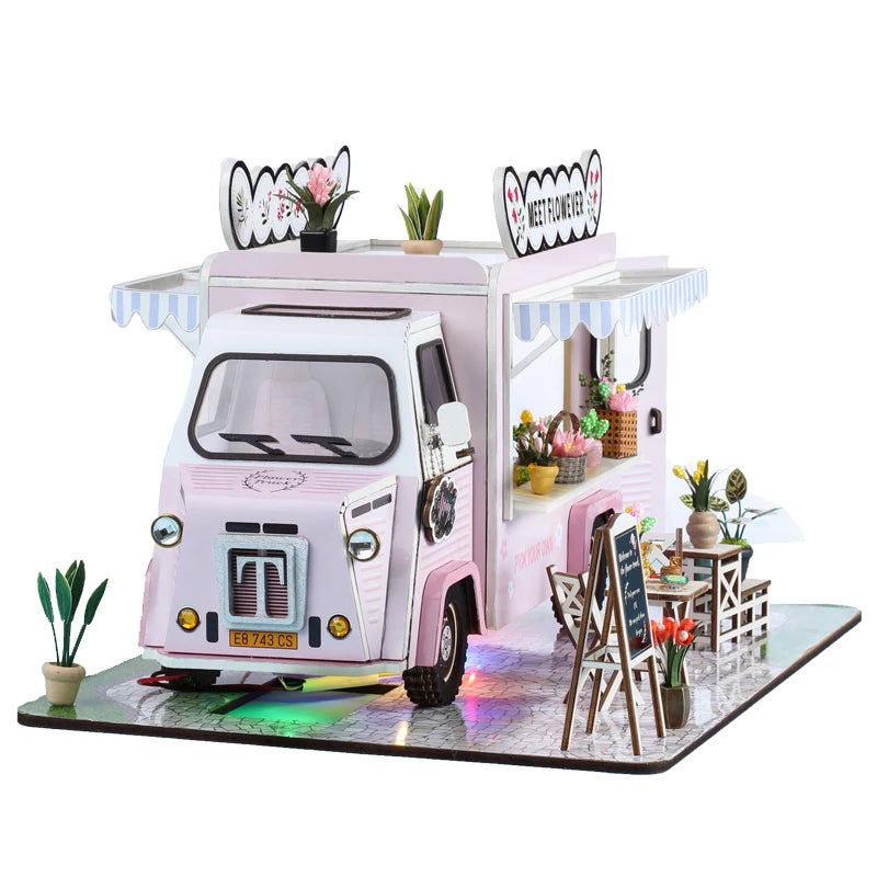 Flower Cart Casa Doll Houses 3D Puzzle Model Kit