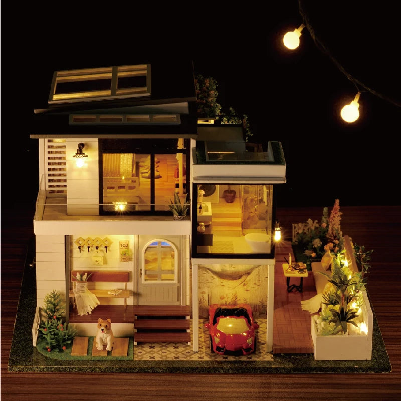 Luxury Two-Story Miniature House with Realistic Details