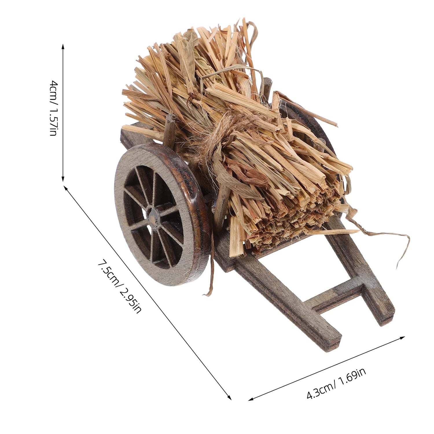 Wooden Farming Cart - Rustic Touch to Your Miniature World