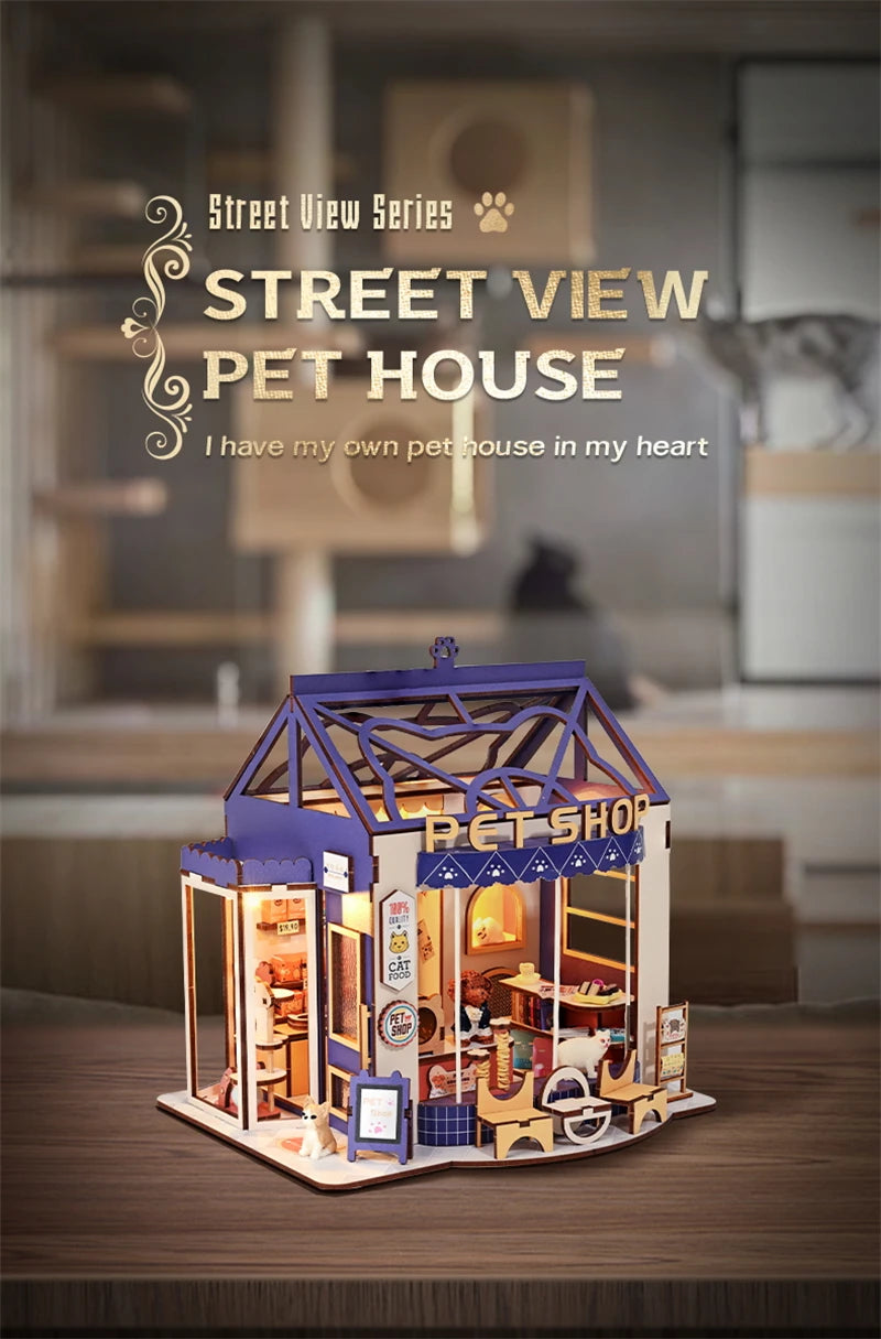 Book Shop & Pet Shop - Mini Creatures Home - 3D Puzzle