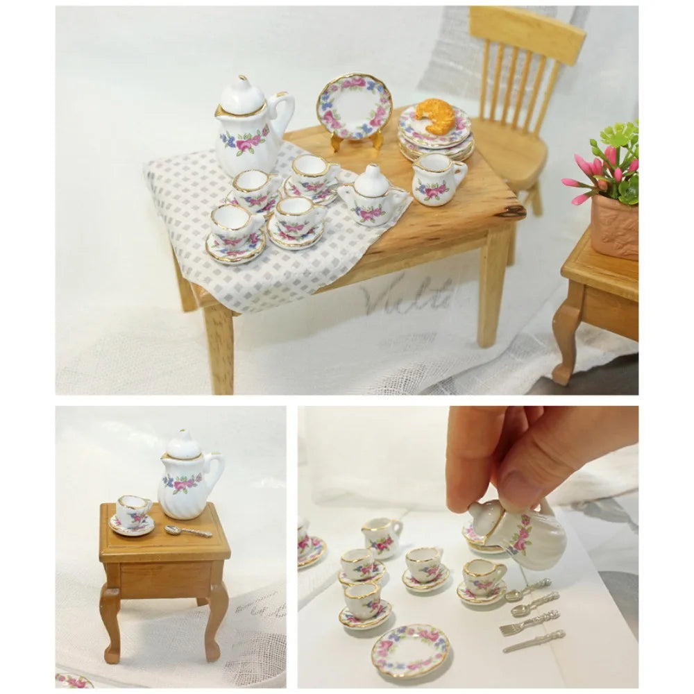 Flower Kettle Miniature Porcelain Tea Cup Set