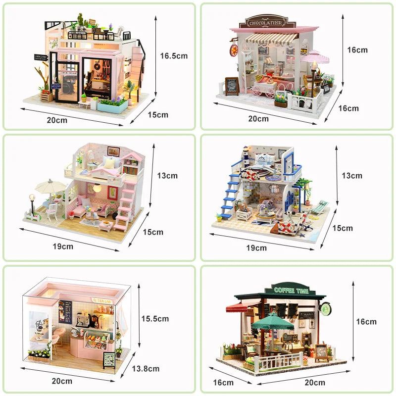 DIY Miniature Dollhouse Kit – Wooden Handmade Mini House with LED Lights 🏡✨