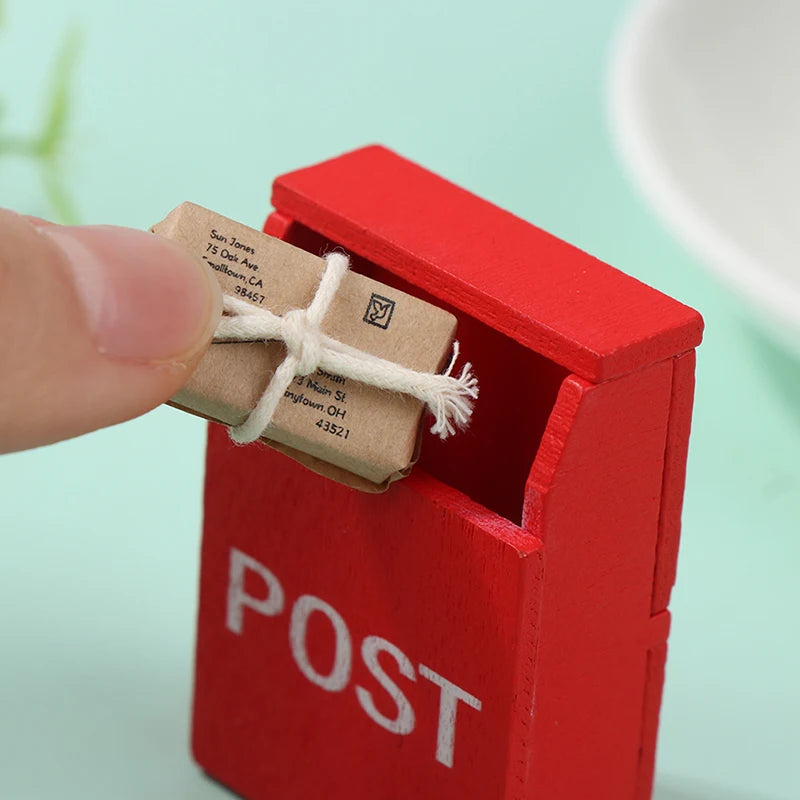 Miniature Mailbox with Mail Sack & Postcard