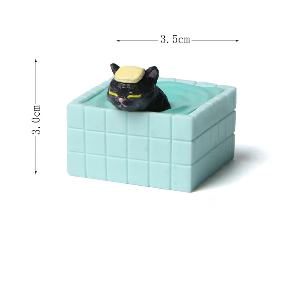 Cat Figurines – Japanese Onsen Hot Spring Set