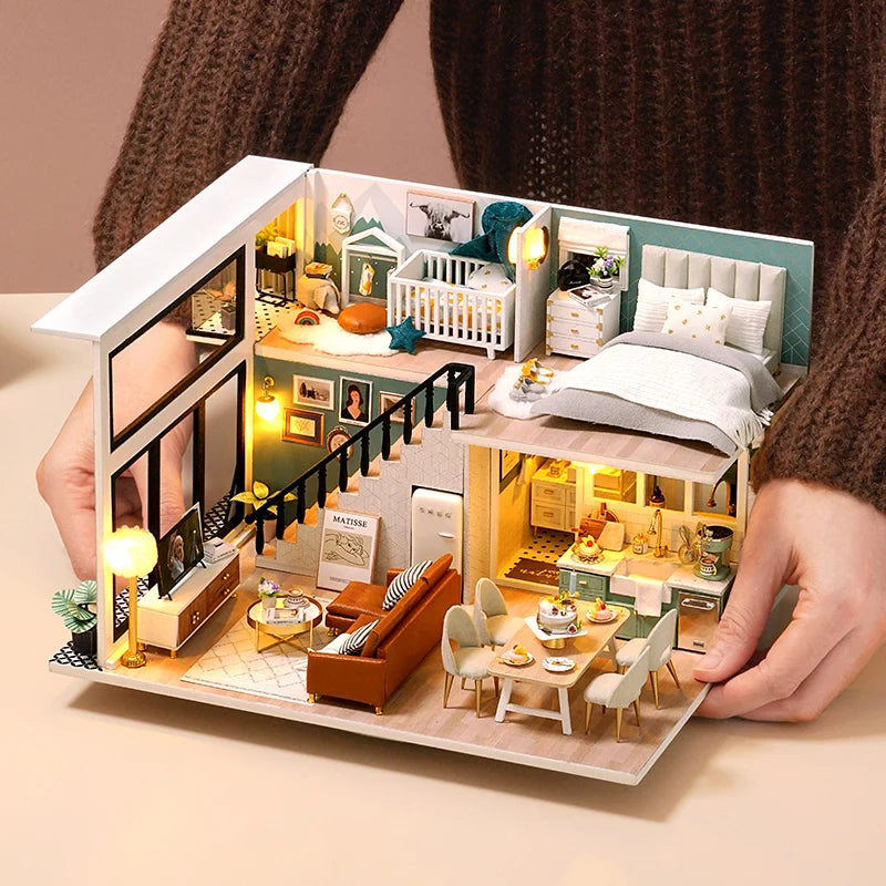 Elegant Miniature Duplex: Stylish Loft