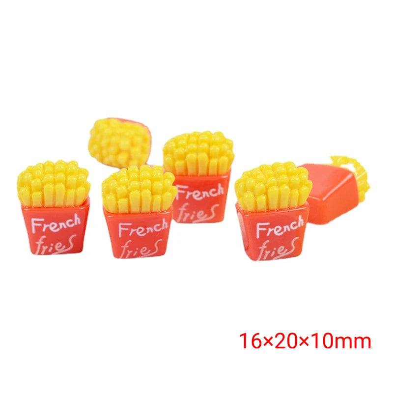 French Fries Resin Charms - 10PCS - 16×20×10 mm