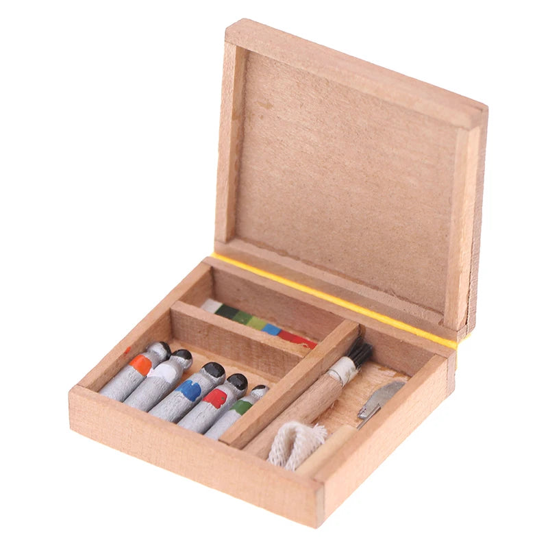 Artist Paint Pen Wood Box Model