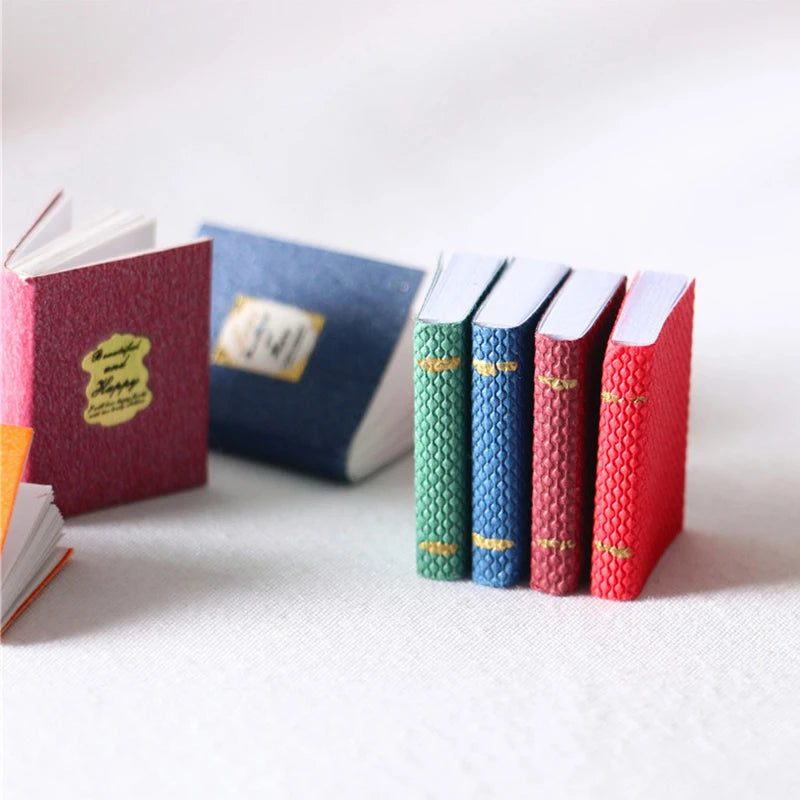 Miniature Books Set – 1:12 Scale Mini Library Accessories