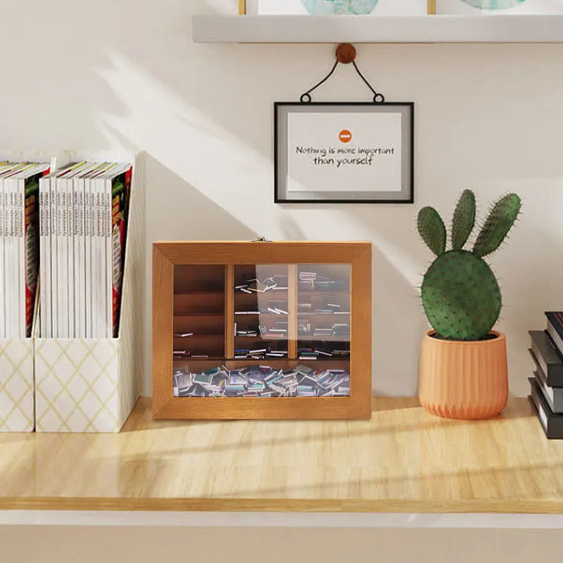 Wooden Bookshelf Shadow Box - Stress Relief Shake Away