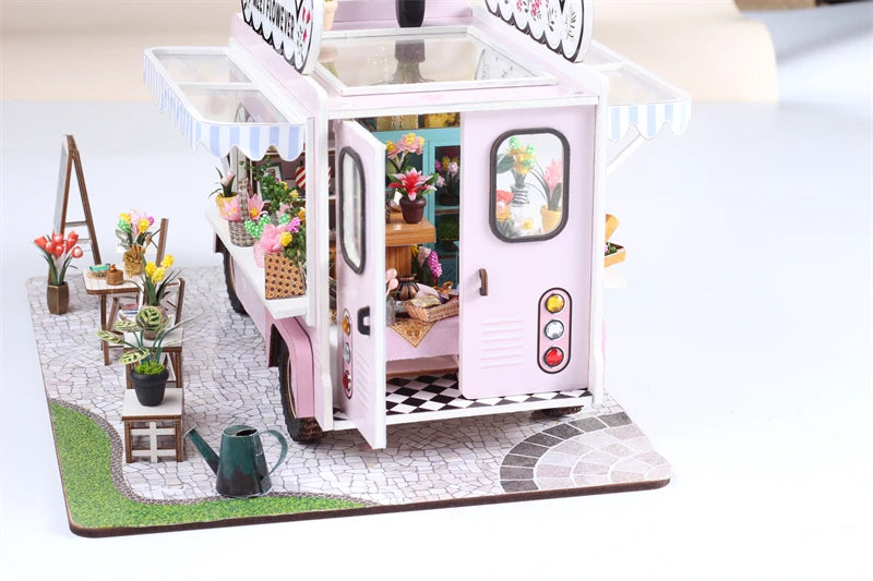 Flower Cart Casa Doll Houses 3D Puzzle Model Kit