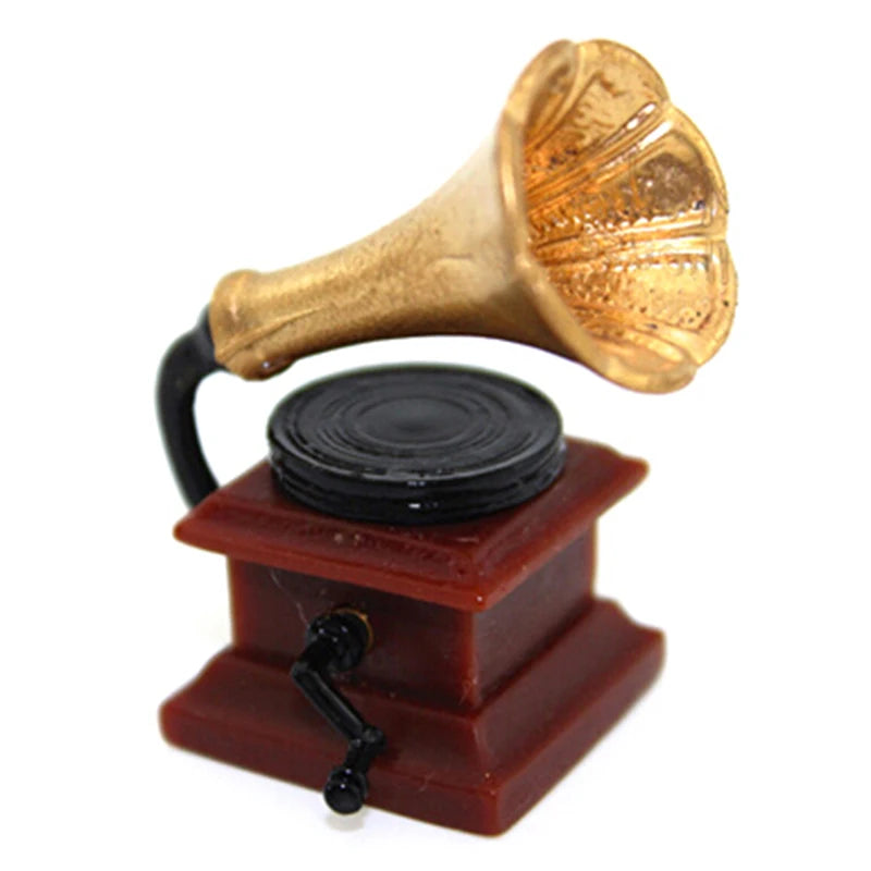 Miniature Phonograph – Retro Resin Ornament